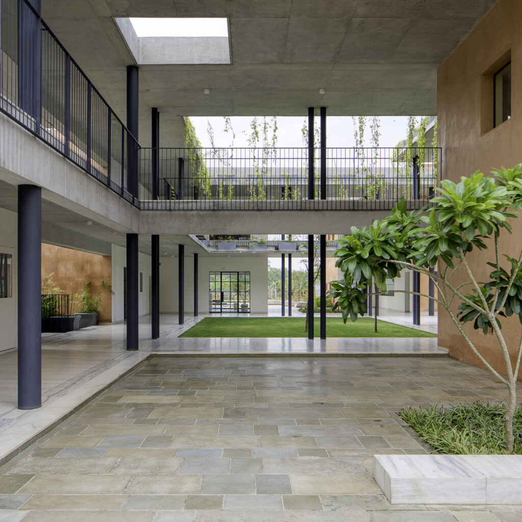 Entrance of Toy Blocks Playschool where children are welcomed into an immersive green environment