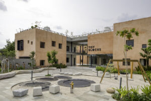 Small water ponds for kids inside Toy Blocks Kindergarten, Ahmedabad featured on GLSN