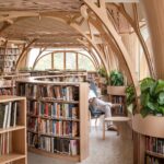 1.2 metres tall free standing bookshelves at FoK Library, Mumbai by Studio Hinge