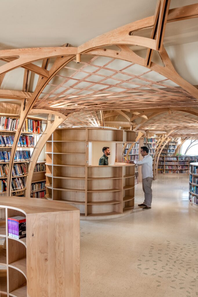 The Reception Pod at FoK Library in Mumbai by Studio Hinge