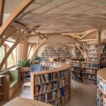 Window reading bays and hedge formations at Forest of Knowledge Library, Mumbai designed by Studio Hinge