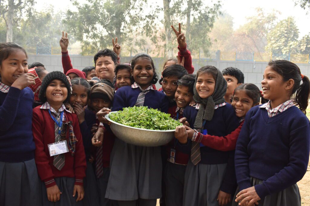 School Children in India take to farming inside their school campus with help of SowGood Foundation.