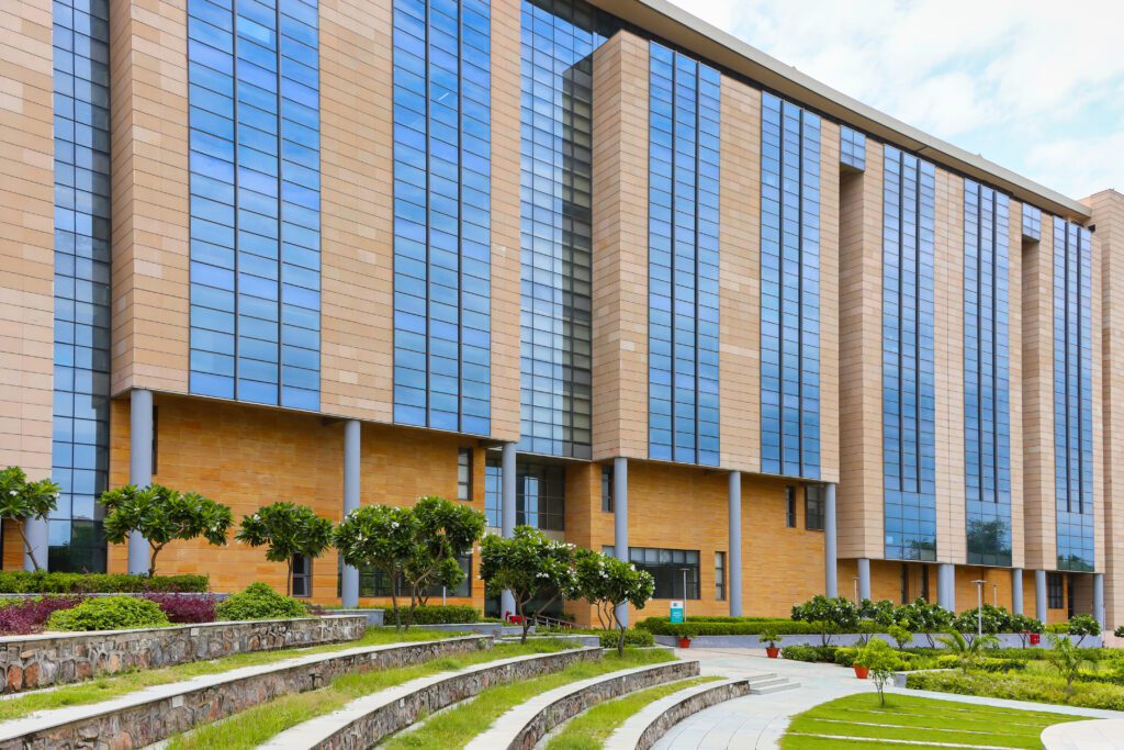 Facade of IIIT Delhi by Sikka Associates Architects