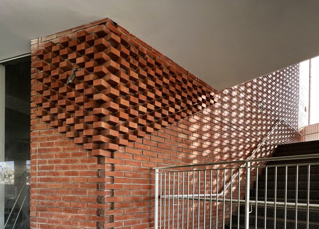 Brck wall work at Mailiao Community Education Park, Taiwan