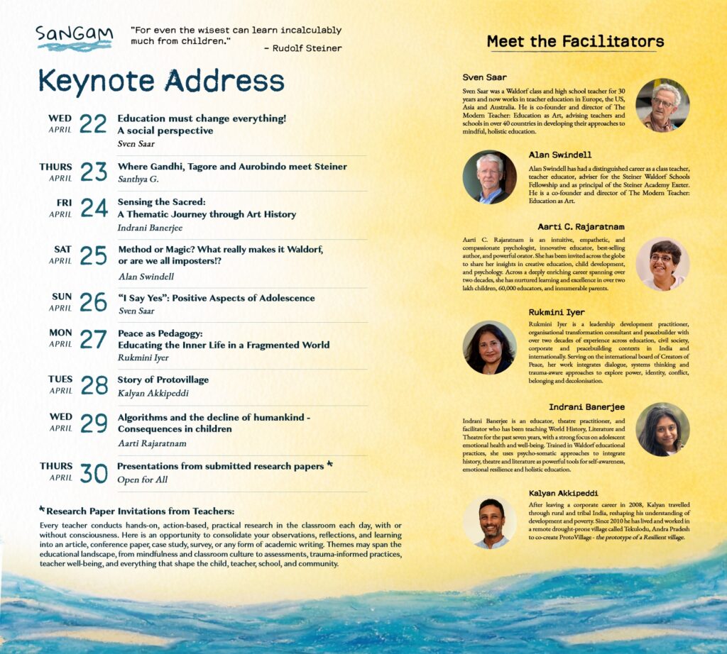 Keynote Addresses at Waldorf Teacher Conference in South India at Yellow Train School, Coimbatore